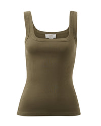 Thumbnail for Ceres Life Zaeli Contour Rib Tank Olive