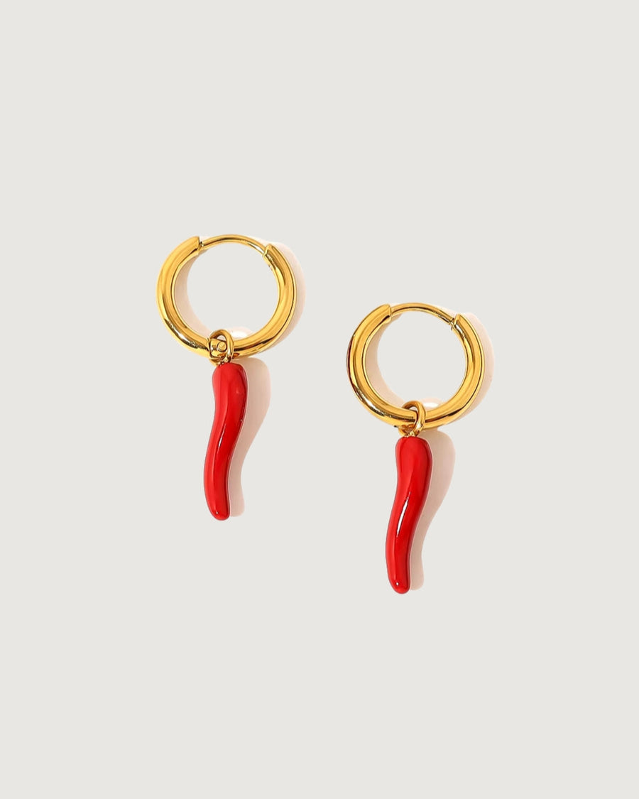 CHILLI CHARM HOOP EARRINGS 18K GOLD - STUDIO JO STORE  
