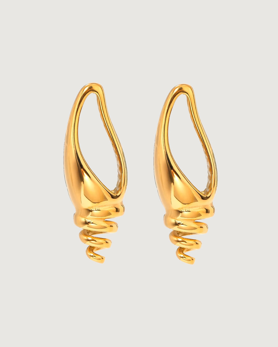 Lunara Shell Earrings – 18K Gold | Lightweight Coastal Statement - STUDIO JO STORE  