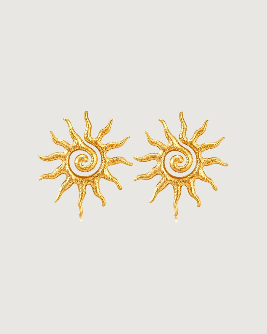SUNFLOWER SUN STUD EARRINGS GOLD - STUDIO JO STORE  