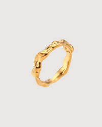 Thumbnail for ORGANIC HAMMERED TIDE CURVE RING 18K GOLD - STUDIO JO STORE  