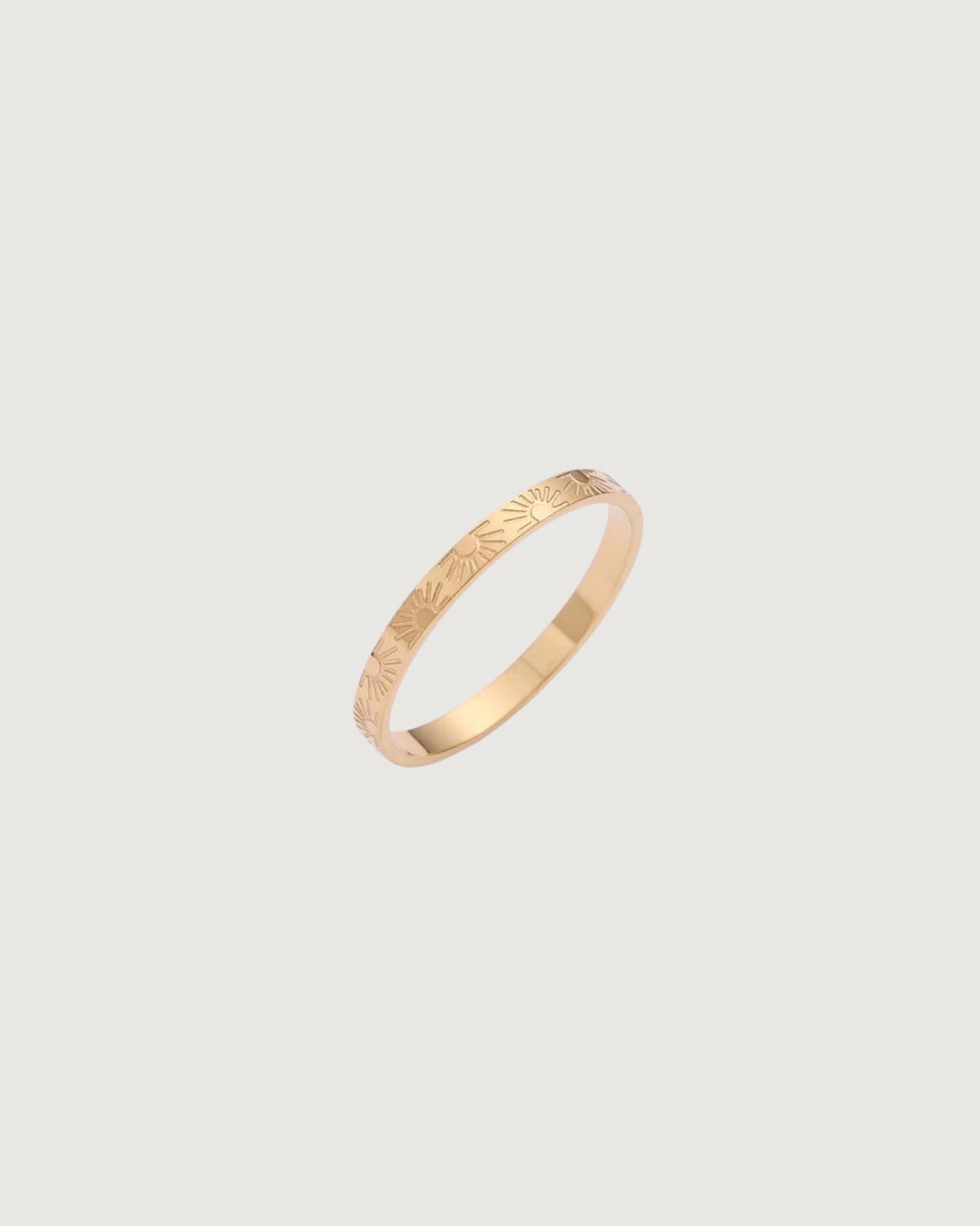 AURA SUN ENGRAVED STACKING RING GOLD - STUDIO JO STORE  