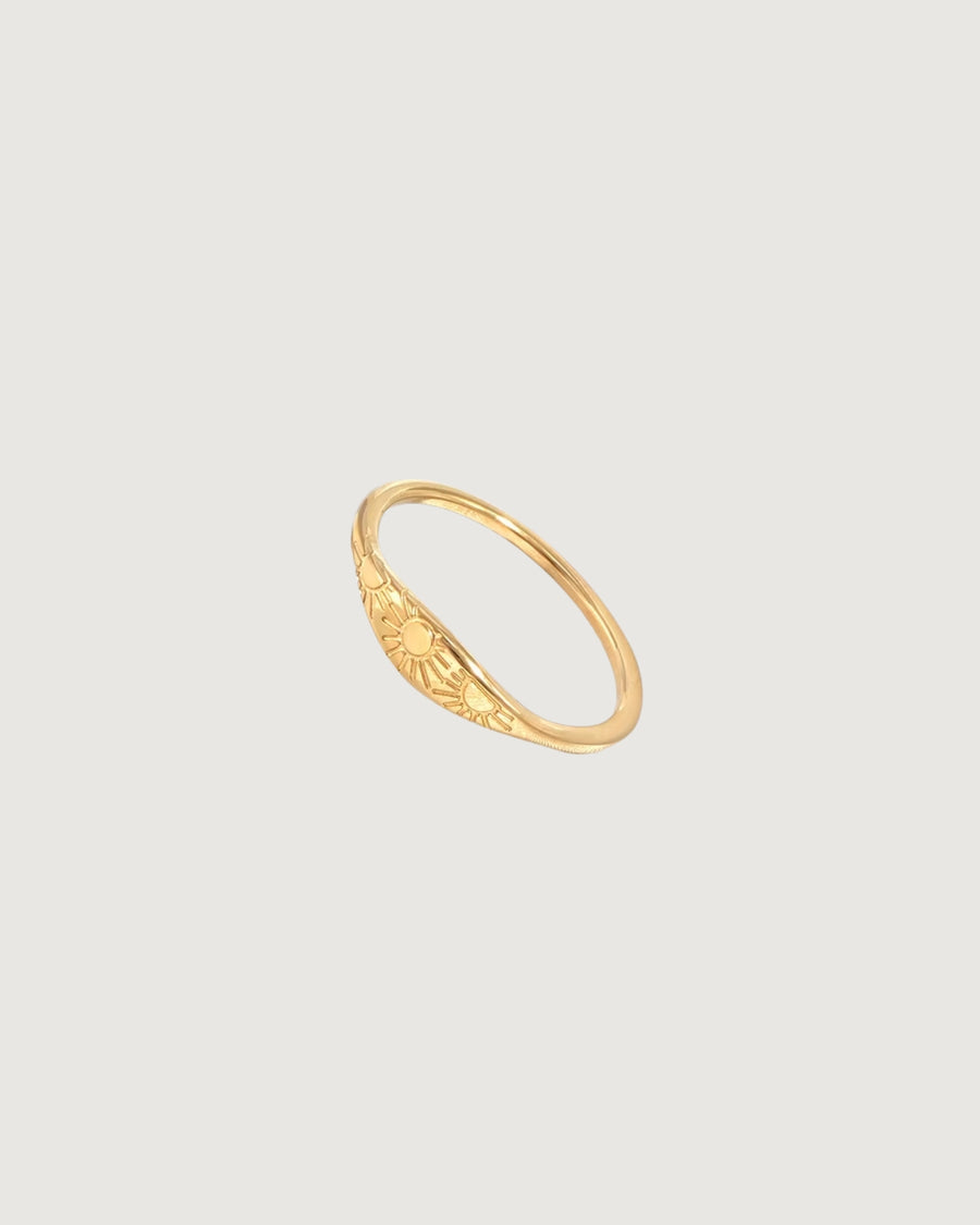 Solis Ring – Sunbeam Signet in 18K Gold PVD - STUDIO JO STORE  