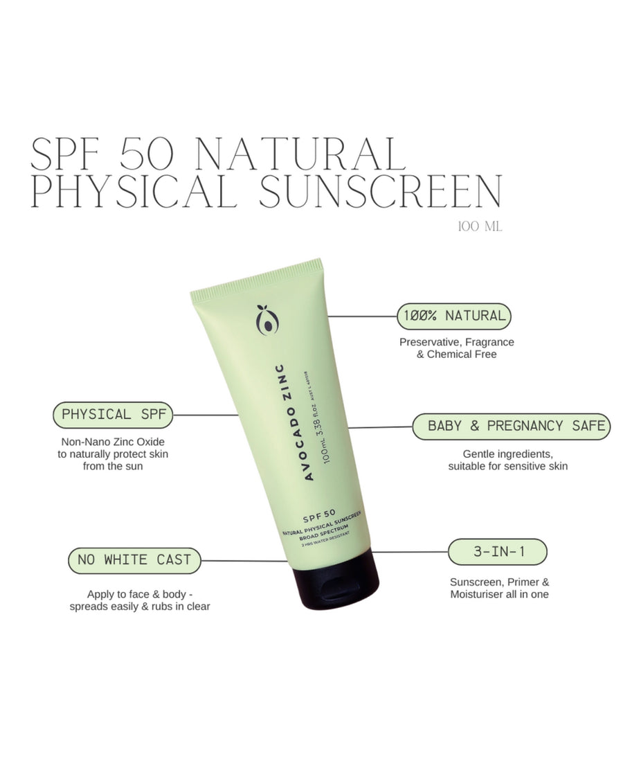 AVOCADO ZINC - SPF 50 NATURAL PHYSICAL SUNSCREEN - STUDIO JO STORE  