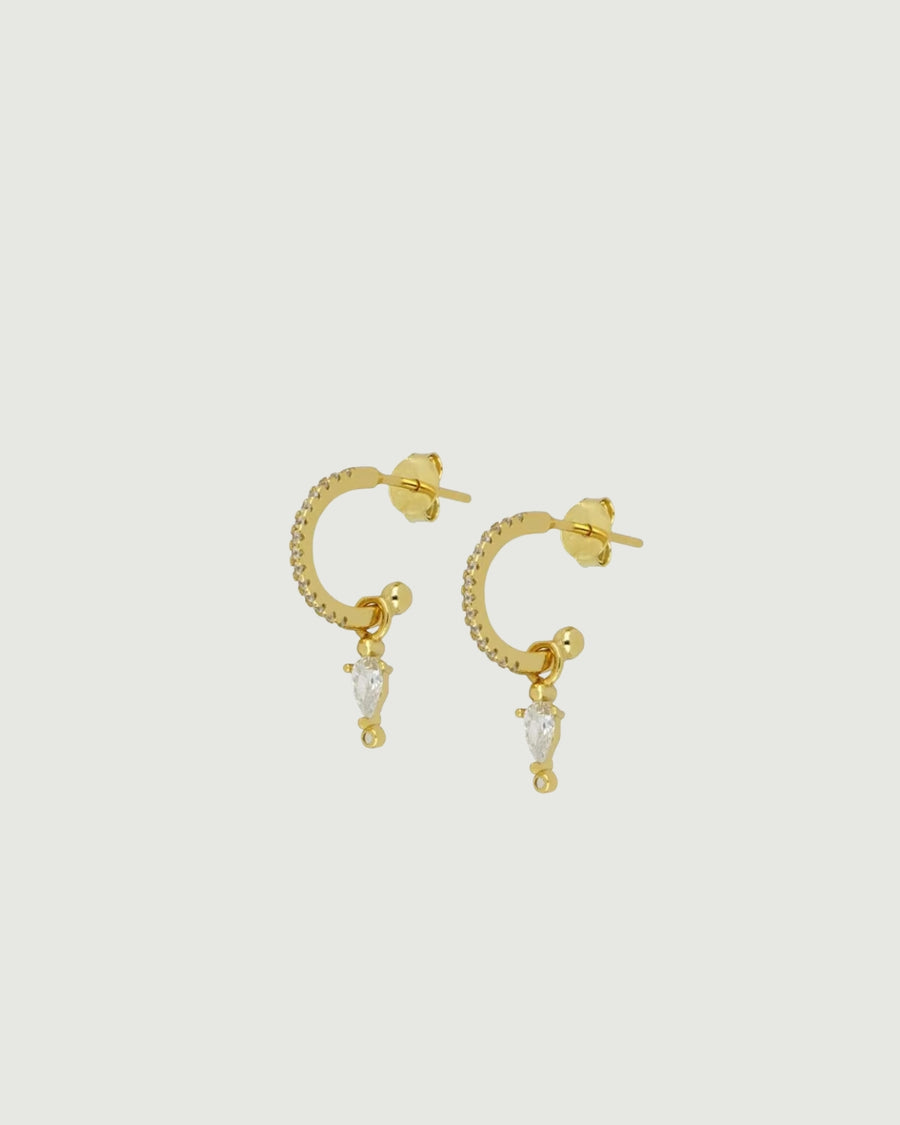 Lumé Drop Earrings – 18K Gold Light Huggies - STUDIO JO STORE  