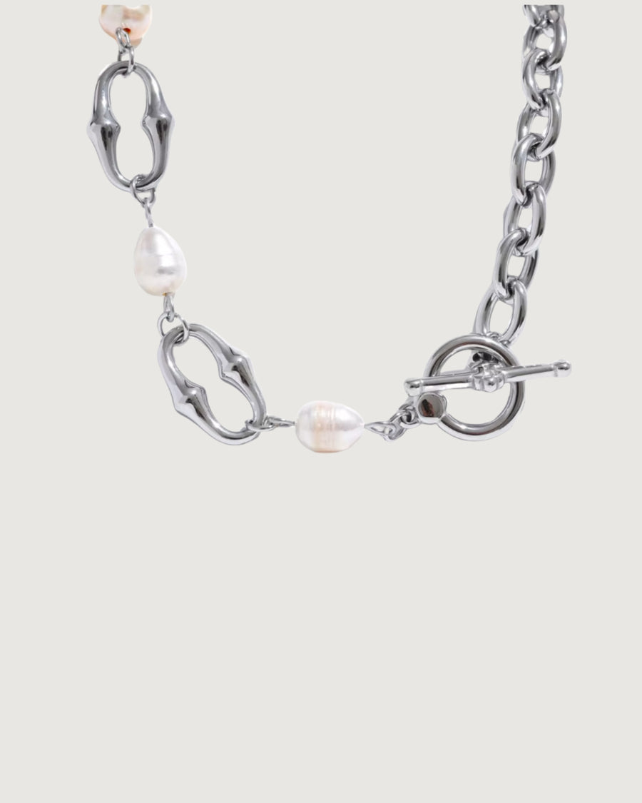 MARGOT FRESH WATER PEARL CHAIN NECKLACE PLATINUM SILVER - STUDIO JO STORE  