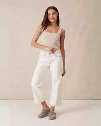Thumbnail for Zaeli Contour Rib Tank Oatmeal Marle - STUDIO JO STORE  