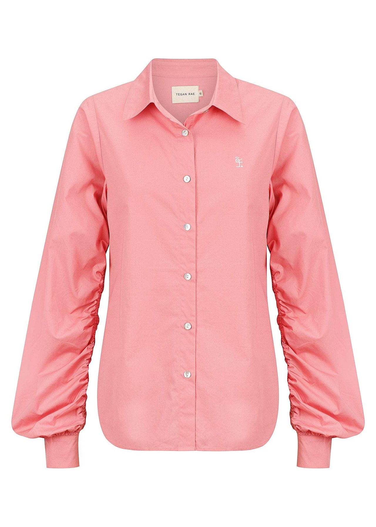 Amalfi Button Up Blouse - Aurora Pink Cotton