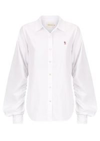 Thumbnail for Amalfi Button Up Blouse - Pure White Cotton - STUDIO JO STORE