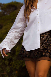 Thumbnail for Amalfi Button Up Blouse - Pure White Cotton