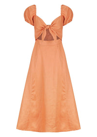 Thumbnail for TEGAN RAE - AMERIE LINEN MIDI DRESS CLAY - STUDIO JO STORE  