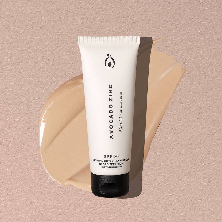 Avocado Zinc - Spf 50 Natural Tinted Moisturiser: Light-Medium
