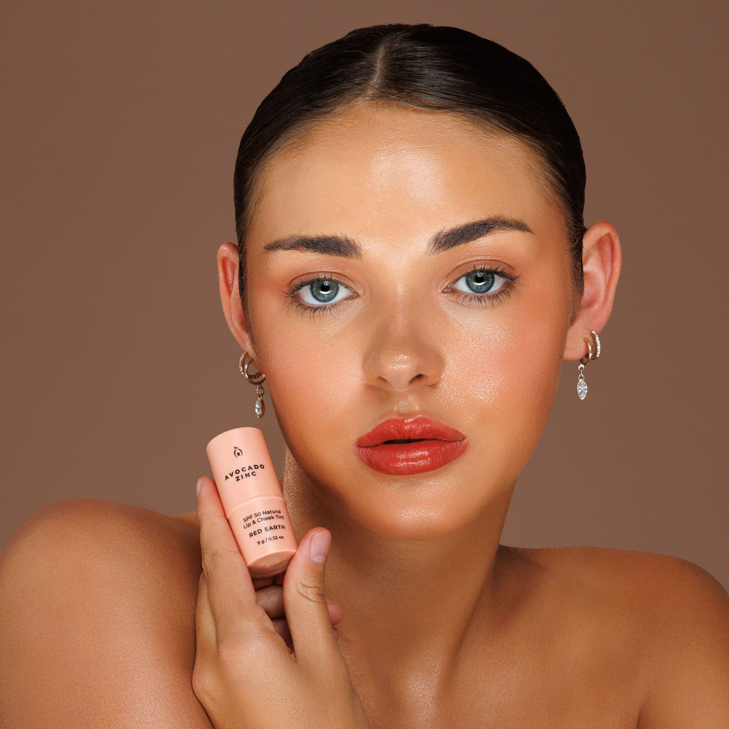 AVOCADO ZINC - SPF 50 NATURAL LIP & CHEEK TINT RED EARTH - STUDIO JO STORE  