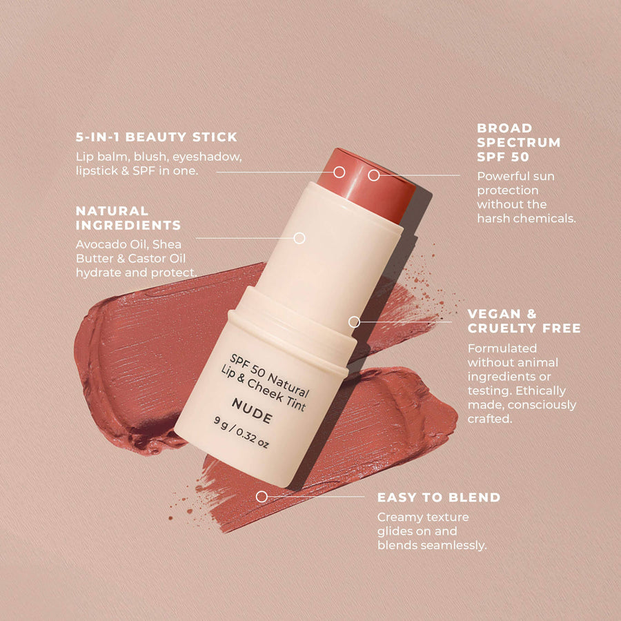 Avocado Zinc - SPF 50 Natural Lip & Cheek Tint: Red Earth