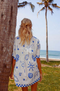 Thumbnail for PALM COLLECTIVE BLUE BAE SHIRT DRESS - STUDIO JO STORE  