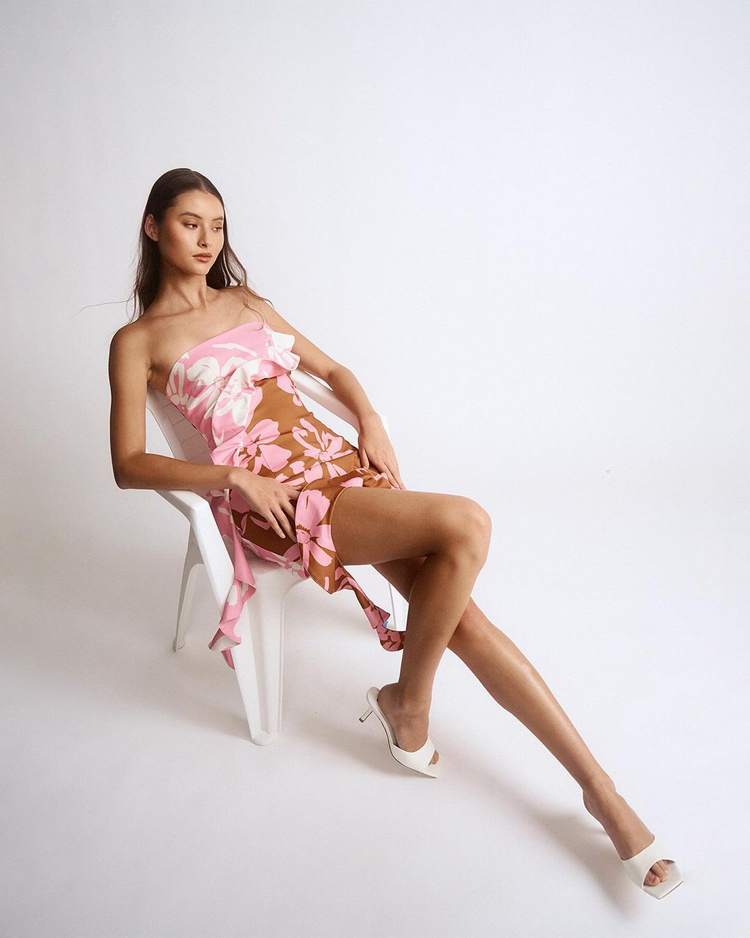 BY JOHNNY - CADENCE FRILL MINI DRESS - PINK CLAY IVORY - STUDIO JO STORE  