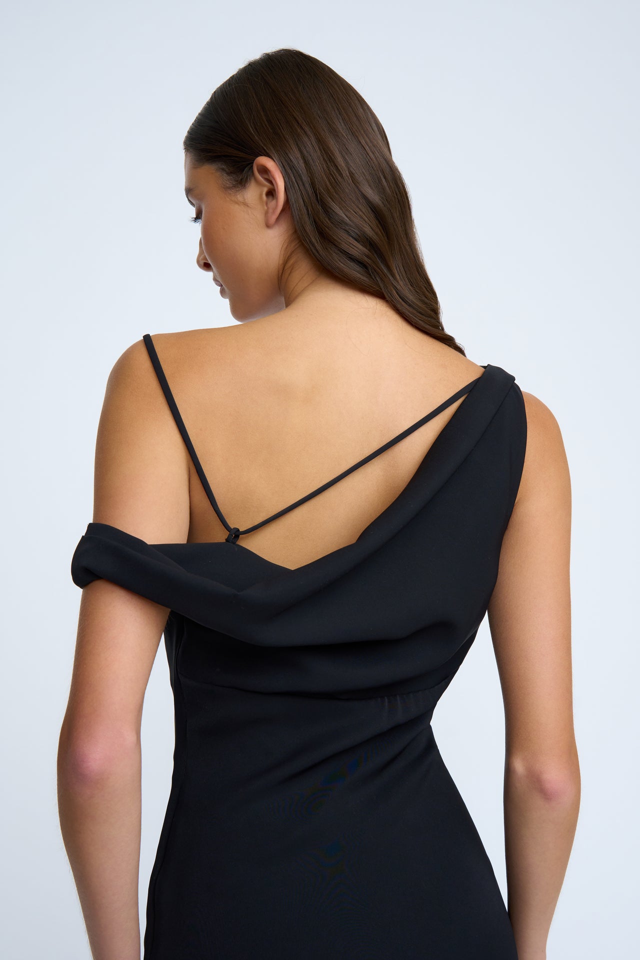 BY JOHNNY - NADEL ASYMMETRIC SPLIT DRESS - BLACK - STUDIO JO STORE  