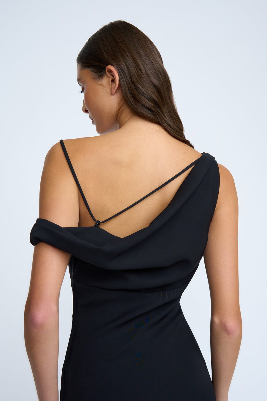 BY JOHNNY - NADEL ASYMMETRIC SPLIT DRESS - BLACK - STUDIO JO STORE  