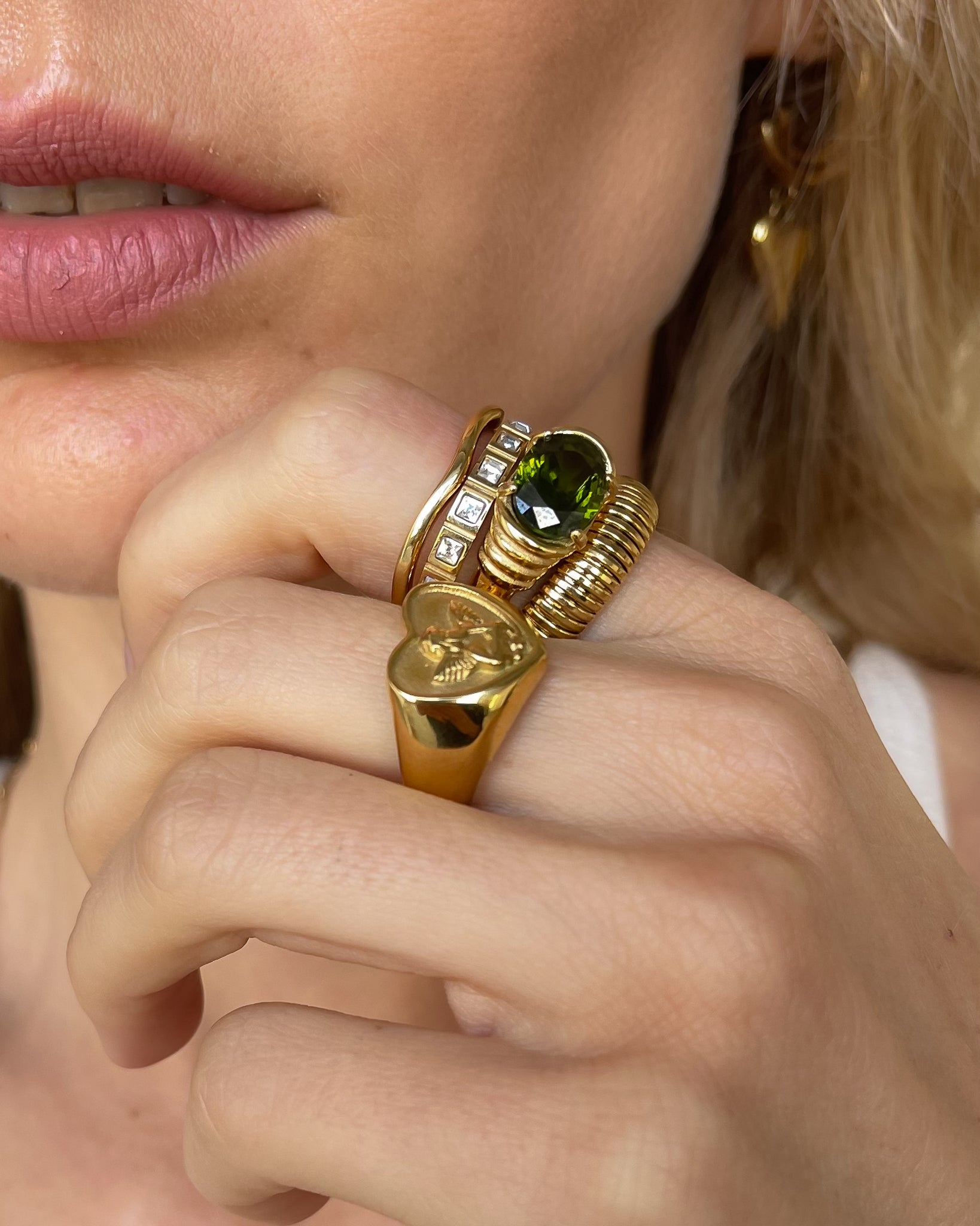 Gold stacking rings from Tegan Rae Jewellery