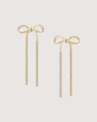 Thumbnail for TEGAN RAE JEWELLERY | LUNE GRANDE BOW DROP EARRINGS 18K