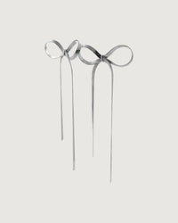 Thumbnail for Tegan Rae Jewellery | Silver Bow Drop Earrings – Hypoallergenic, Water-Safe