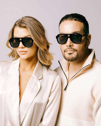 Thumbnail for REECY SUNGLASSES - THE MALONE- CHARCOLA BLACK - STUDIO JO STORE  