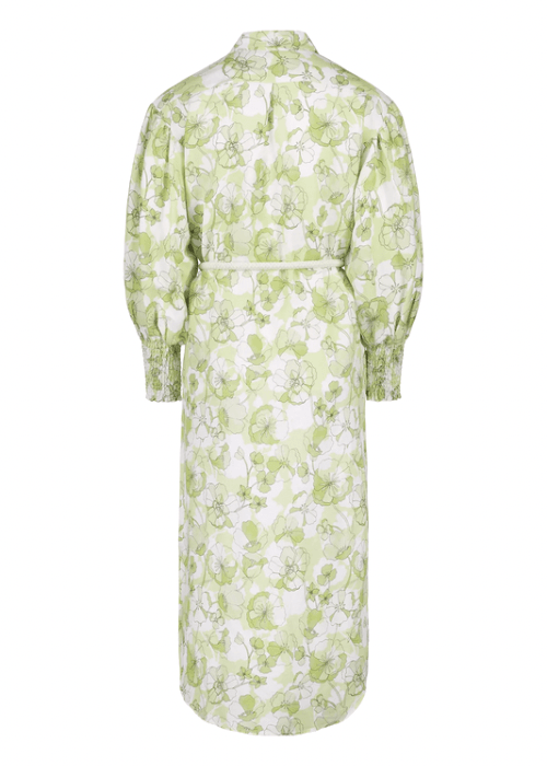 Samira Shirt Dress Neon Green Floral - STUDIO JO STORE