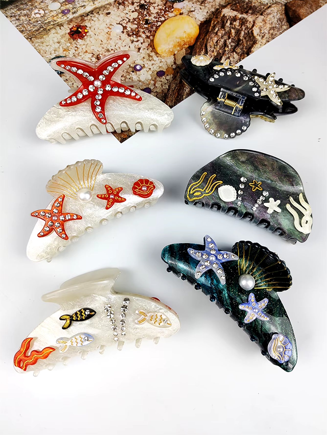 OCEAN INSPIRED ACETATE HAIR CLIPS - STUDIO JO STORE  
