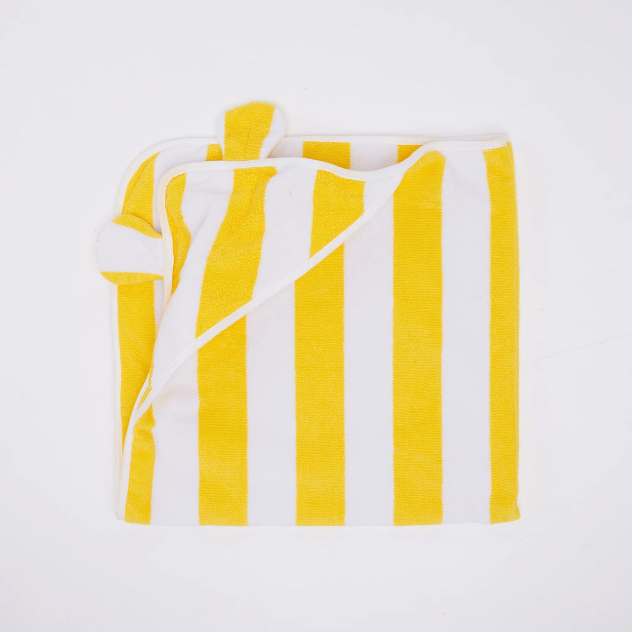 Byron BaBy Hooded Towel – Yellow & White Stripe | Organic Towel by Styld.