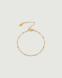 Thumbnail for Tegan Rae Jewellery Aura Bead Bracelet with rainbow beads and 18k gold PVD finish, showcasing vibrant colorful beads and elegant design.