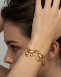 Thumbnail for Cancer Crab Charm Bracelet 18k Gold
