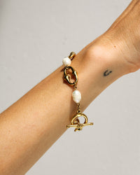 Thumbnail for FRESHWATER PEARL CHUNKY CHIAN BRACELET 18K GOLD PVD - STUDIO JO STORE  