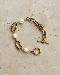 Thumbnail for FRESHWATER PEARL CHUNKY CHIAN BRACELET 18K GOLD PVD - STUDIO JO STORE  