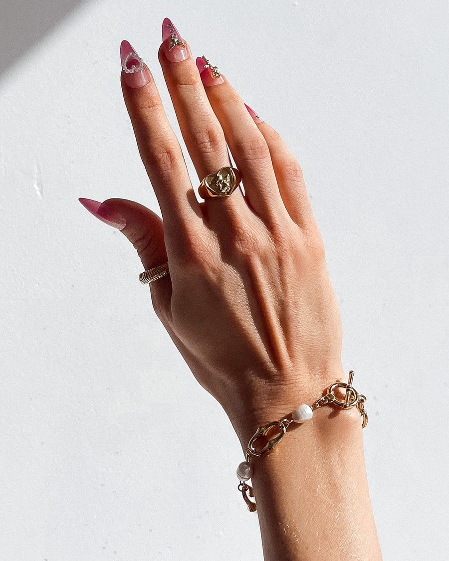 FRESHWATER PEARL CHUNKY CHIAN BRACELET 18K GOLD PVD - STUDIO JO STORE  