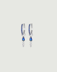 Thumbnail for AMILIA HUGGIES DROP EARRINGS BLUE SAPPHIRE SILVER - STUDIO JO STORE  
