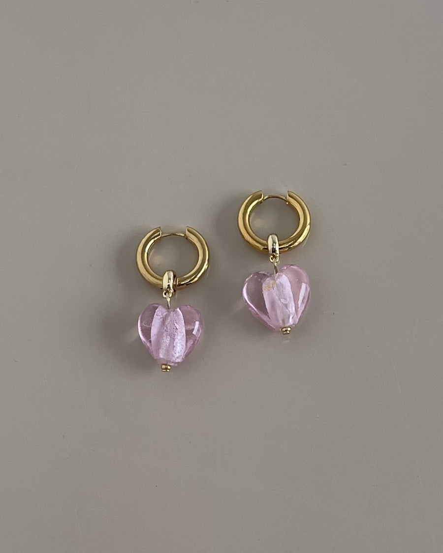 Pink gold heart drop earrings by Tegan Rae Jewellery featuring blush Babe design, elegant and stylish for special occasions