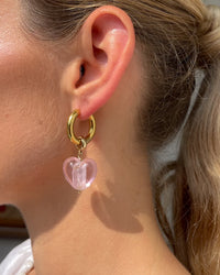 Thumbnail for Pink gold Blush Babe Heart Drop Earrings by Tegan Rae Jewellery featuring delicate heart-shaped design and elegant dangle style.