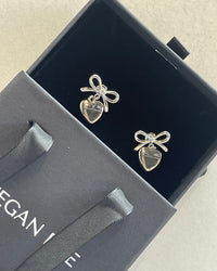 Thumbnail for Bow & Heart Charm Stud Earrings 18k Gold Pvd