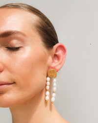 Thumbnail for CONCH SHELL PEARL DROP TASSEL EARRINGS - STUDIO JO STORE  