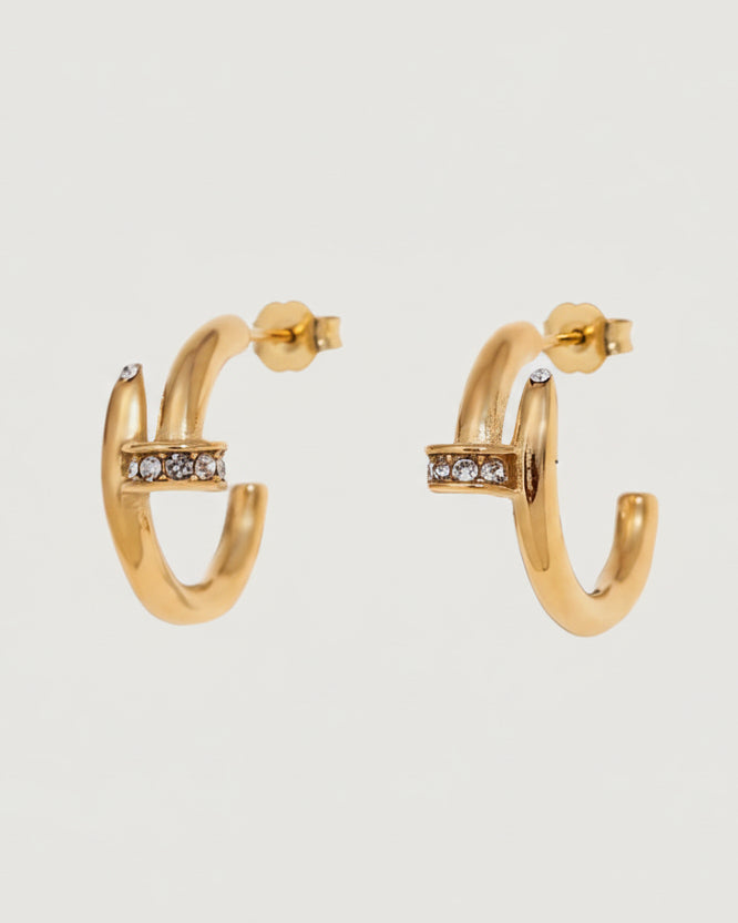 DIAMONTE HALF HOOP EARRINGS - STUDIO JO STORE  