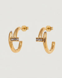 Thumbnail for DIAMONTE HALF HOOP EARRINGS - STUDIO JO STORE  