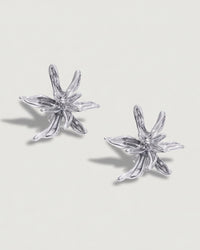 Thumbnail for Flower Burst Earrings in platinum silver by Tegan Rae Jewellery, showcasing intricate floral design and elegant craftsmanship.