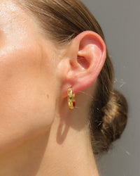 Thumbnail for GOLD DIAMOND HOOP EARRINGS - STUDIO JO STORE  