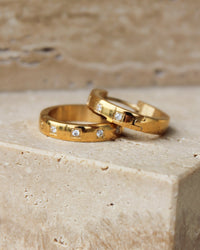 Thumbnail for GOLD DIAMOND HOOP EARRINGS - STUDIO JO STORE  