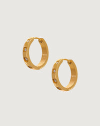 Thumbnail for Gold Diamond Hoop Earrings – 18k Pvd & Zirconia