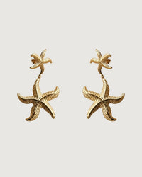 Thumbnail for Gold starfish drop earrings by Tegan Rae Jewellery featuring elegant design and shimmering gold finish.