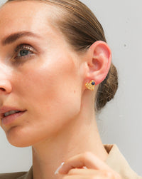 Thumbnail for GOLD TEXTURED HEART STUD EARRINGS - STUDIO JO STORE  