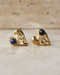 Thumbnail for GOLD TEXTURED HEART STUD EARRINGS - STUDIO JO STORE  