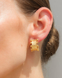Thumbnail for LIYLAH TEXTURED STUD EARRINGS 18K GOLD - STUDIO JO STORE  