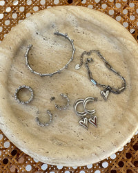 Thumbnail for LIYLAH TEXTURED STUD EARRINGS SILVER - STUDIO JO STORE  